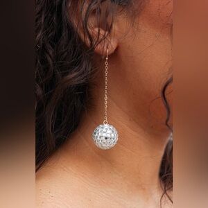 Altar'd State Silver Dangling Disco Ball Earrings